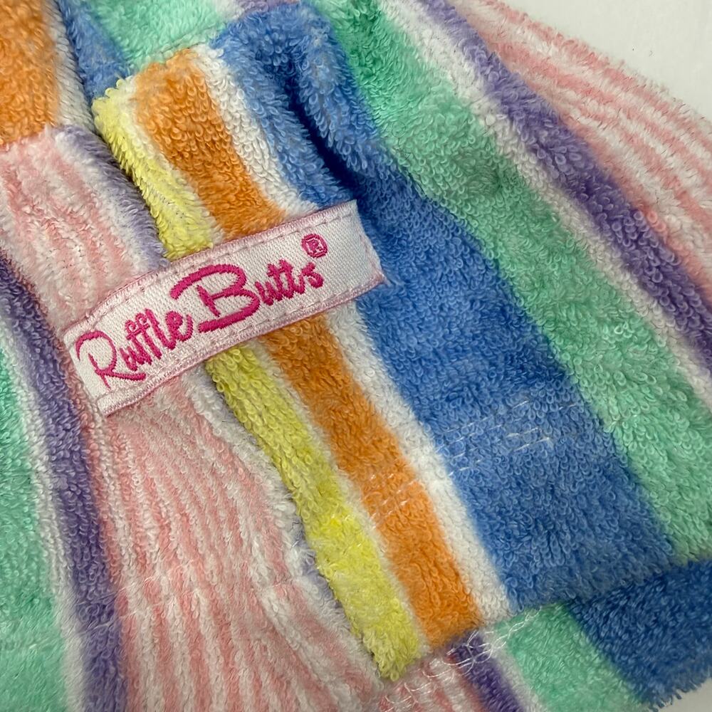 RuffleButts Pastel Striped Terry Coverup Dress - Picture 2 of 5